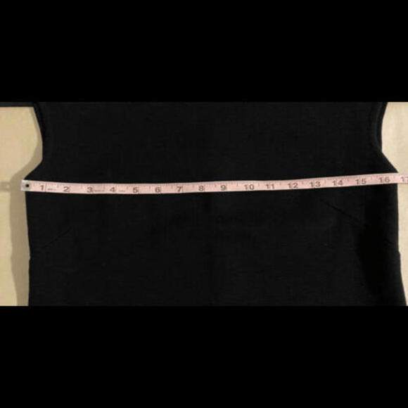 100% Zephyr Wool Dress Hong Kong Sz 10 VTG LBD Black Knit Cap Sleeve - Picture 4 of 7